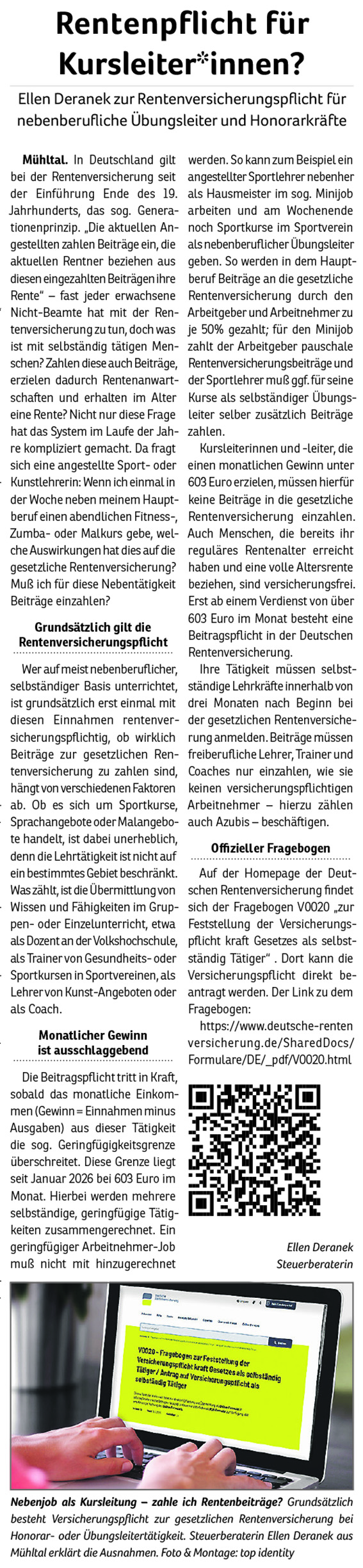 2026-02-Rentenversicherungspflicht-Pressebericht Rentenversicherungspflicht